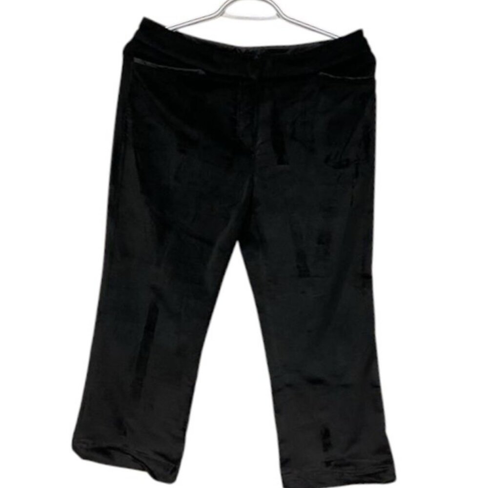 Teenflo / Judith & Charles black velvet straight leg cropped pants size 8